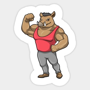 Boar Bodybuilder Bodybuilding Muscles Sticker